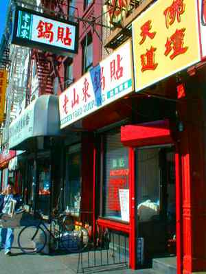 fried dumplings storefront on allen street