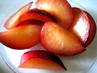 sliced plums