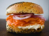classic bagel lox cream cheese red onion