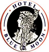 outdoor blue moon sign